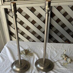 Visual Comfort & Company Brushed Nickel Bedside Lamp Set of 2